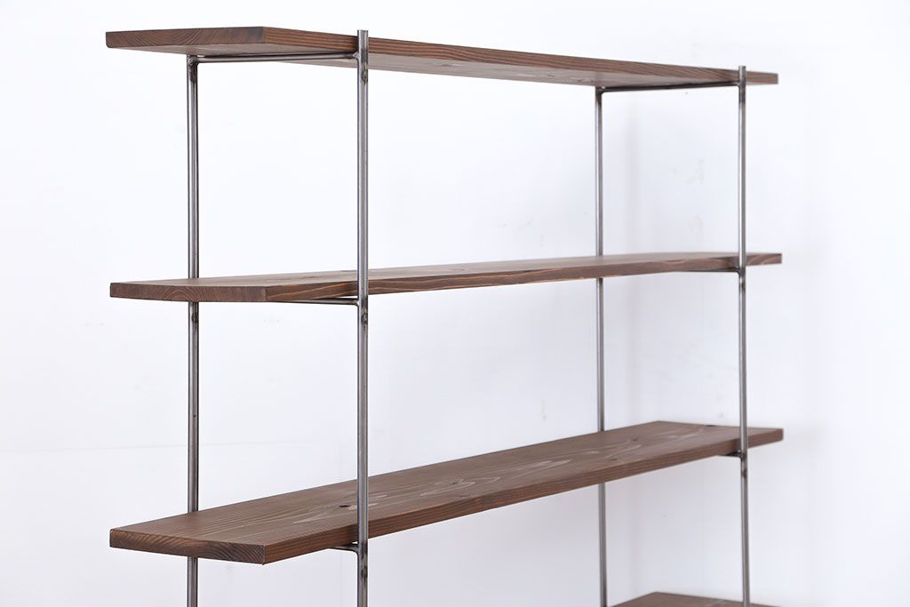 ラフジュオリジナル アイアンの薄型飾り棚【大】(1)(陳列棚、アイアンラック)