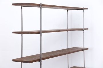 ラフジュオリジナル アイアンの薄型飾り棚【大】(1)(陳列棚、アイアンラック)