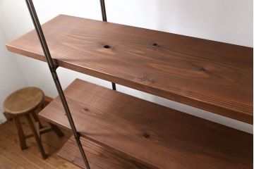 ラフジュオリジナル アイアンの薄型飾り棚【大】(1)(陳列棚、アイアンラック)