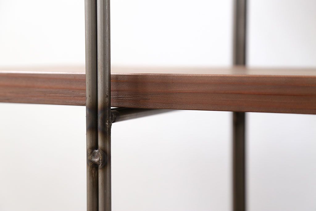 ラフジュオリジナル アイアンの薄型飾り棚【大】(1)(陳列棚、アイアンラック)