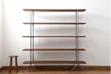 ラフジュオリジナル アイアンの薄型飾り棚【大】(3)(陳列棚、アイアンラック)