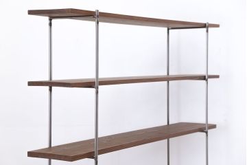 ラフジュオリジナル アイアンの薄型飾り棚【大】(3)(陳列棚、アイアンラック)