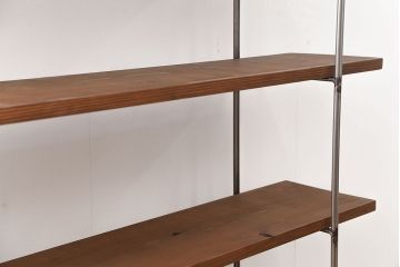 ラフジュオリジナル アイアンの薄型飾り棚【大】(3)(陳列棚、アイアンラック)