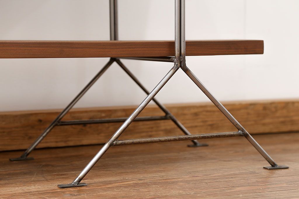 ラフジュオリジナル アイアンの薄型飾り棚【大】(3)(陳列棚、アイアンラック)