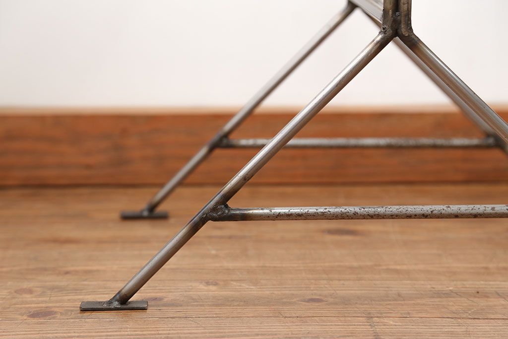 ラフジュオリジナル アイアンの薄型飾り棚【大】(3)(陳列棚、アイアンラック)