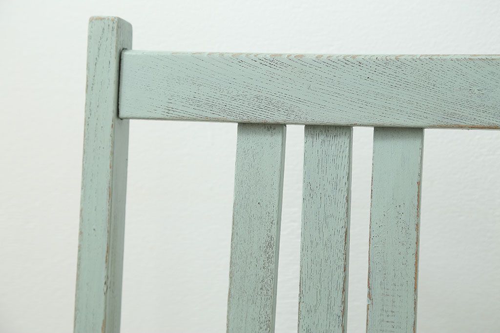 アンティーク家具　アンティークリネン座面のかわいいペイントチェア(イス、椅子)