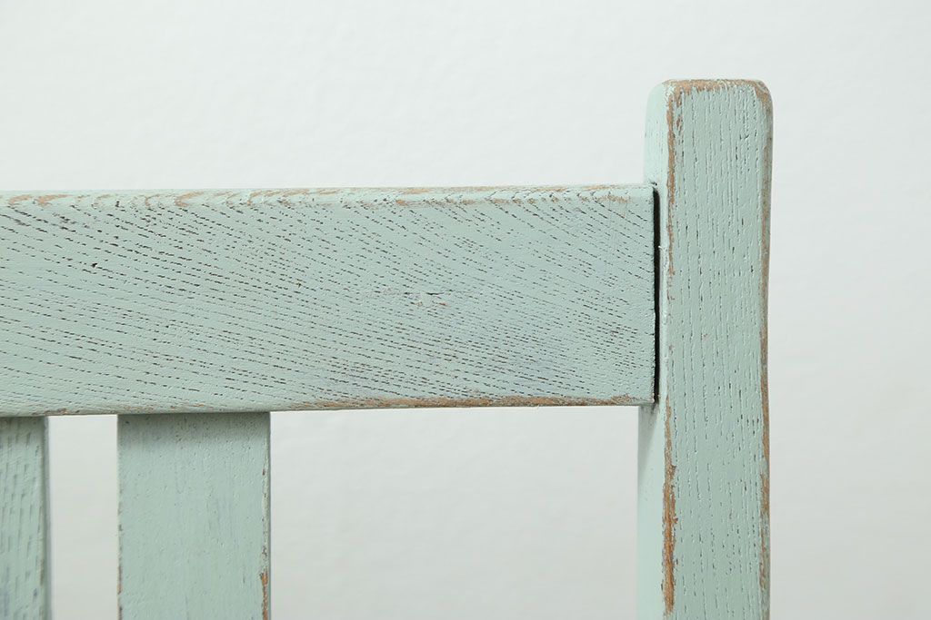 アンティーク家具　アンティークリネン座面のかわいいペイントチェア(イス、椅子)