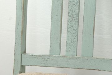 アンティーク家具　アンティークリネン座面のかわいいペイントチェア(イス、椅子)