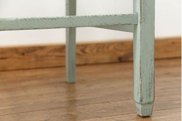 アンティーク家具　アンティークリネン座面のかわいいペイントチェア(イス、椅子)