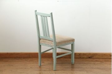 アンティーク家具　アンティークリネン座面のかわいいペイントチェア(イス、椅子)
