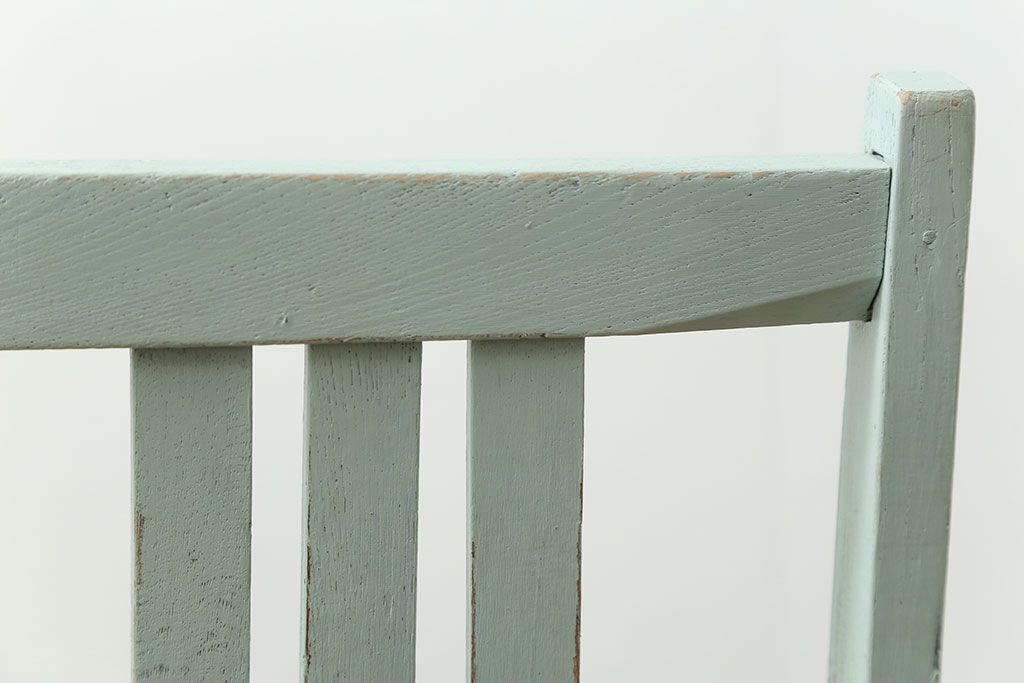 アンティーク家具　アンティークリネン座面のかわいいペイントチェア(イス、椅子)