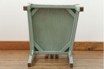 アンティーク家具　アンティークリネン座面のかわいいペイントチェア(イス、椅子)