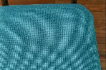 レトロ家具　昭和レトロ ファブリック座面の鉄脚チェア1脚(イス、椅子)