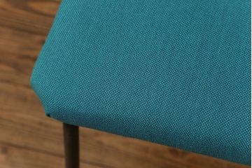 レトロ家具　昭和レトロ ファブリック座面の鉄脚チェア1脚(イス、椅子)