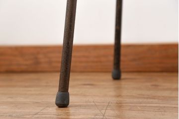 レトロ家具　昭和レトロ ファブリック座面の鉄脚チェア1脚(イス、椅子)