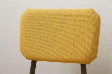 レトロ家具　昭和レトロ ファブリック座面の鉄脚チェア2脚セット(1)(イス、椅子)