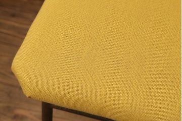 レトロ家具　昭和レトロ ファブリック座面の鉄脚チェア2脚セット(1)(イス、椅子)
