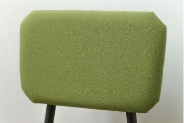 レトロ家具　昭和レトロ ファブリック座面の鉄脚チェア2脚セット(2)(イス、椅子)