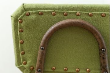 レトロ家具　昭和レトロ ファブリック座面の鉄脚チェア2脚セット(2)(イス、椅子)