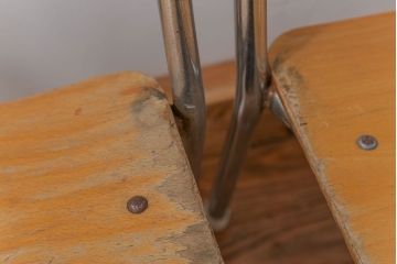 レトロ家具　昭和レトロ 古い幼稚園の小さな椅子4脚セット(1)(イス、チェア)