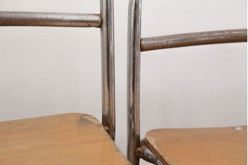 レトロ家具　昭和レトロ 古い幼稚園の小さな椅子4脚セット(2)(イス、チェア)