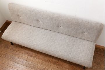 レトロ家具　1960年代　座面張り替え済み レトロなベンチソファ(椅子、イス)