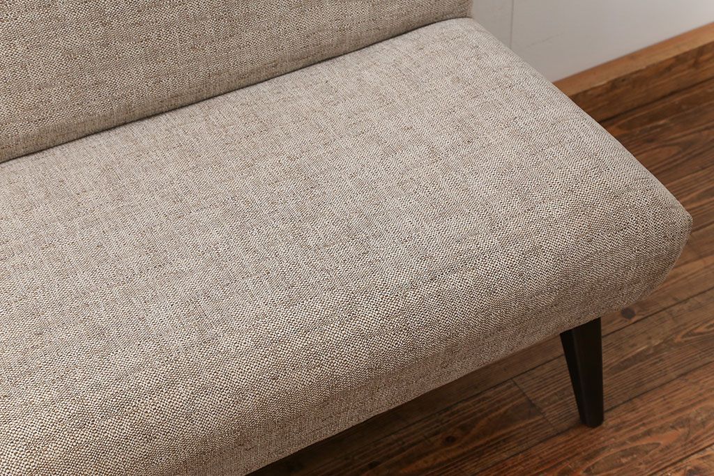 レトロ家具　1960年代　座面張り替え済み レトロなベンチソファ(椅子、イス)