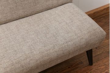 レトロ家具　1960年代　座面張り替え済み レトロなベンチソファ(椅子、イス)