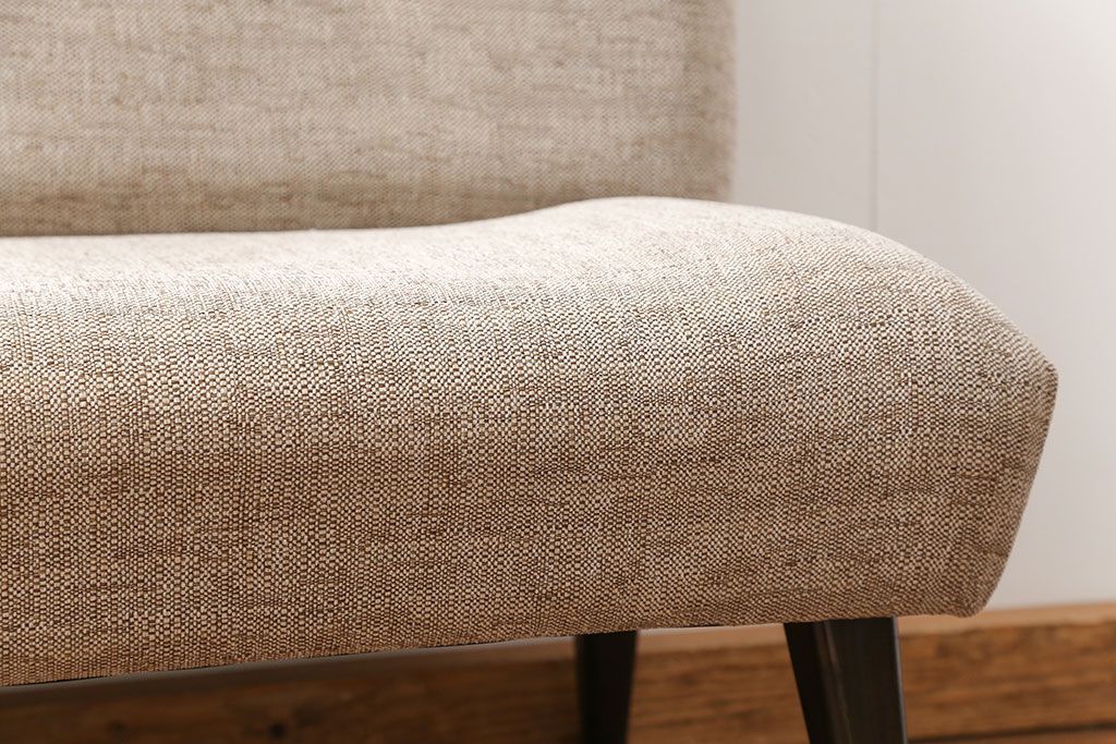 レトロ家具　1960年代　座面張り替え済み レトロなベンチソファ(椅子、イス)