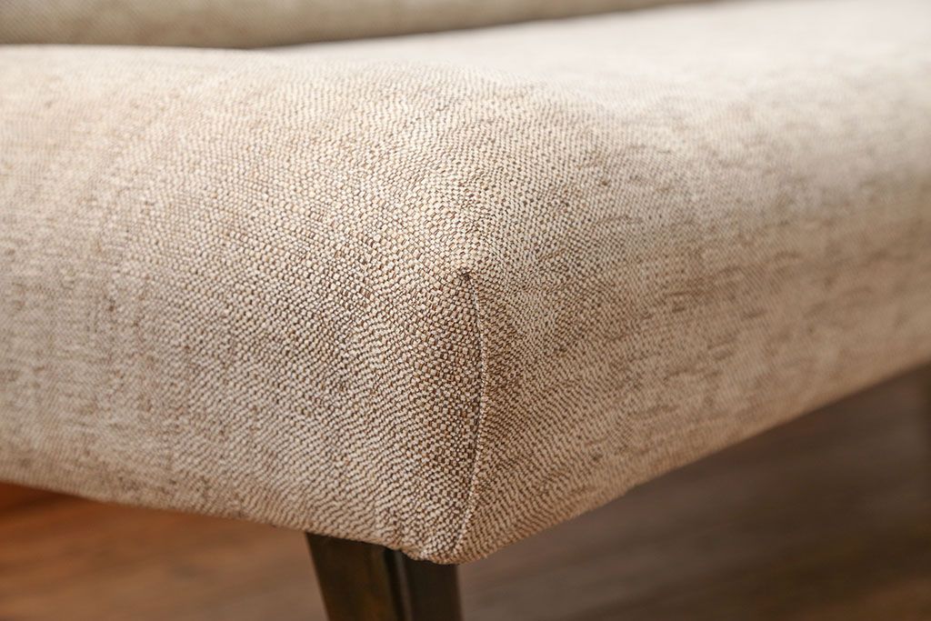 レトロ家具　1960年代　座面張り替え済み レトロなベンチソファ(椅子、イス)