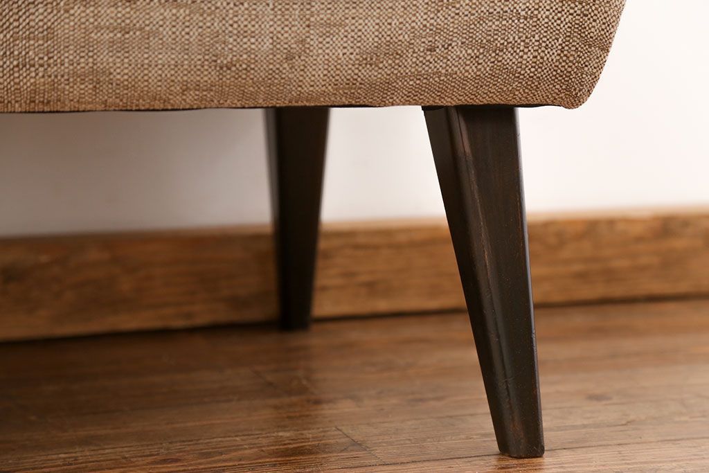 レトロ家具　1960年代　座面張り替え済み レトロなベンチソファ(椅子、イス)