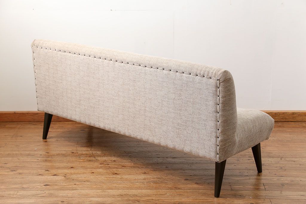 レトロ家具　1960年代　座面張り替え済み レトロなベンチソファ(椅子、イス)