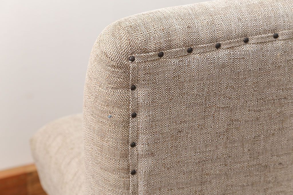 レトロ家具　1960年代　座面張り替え済み レトロなベンチソファ(椅子、イス)