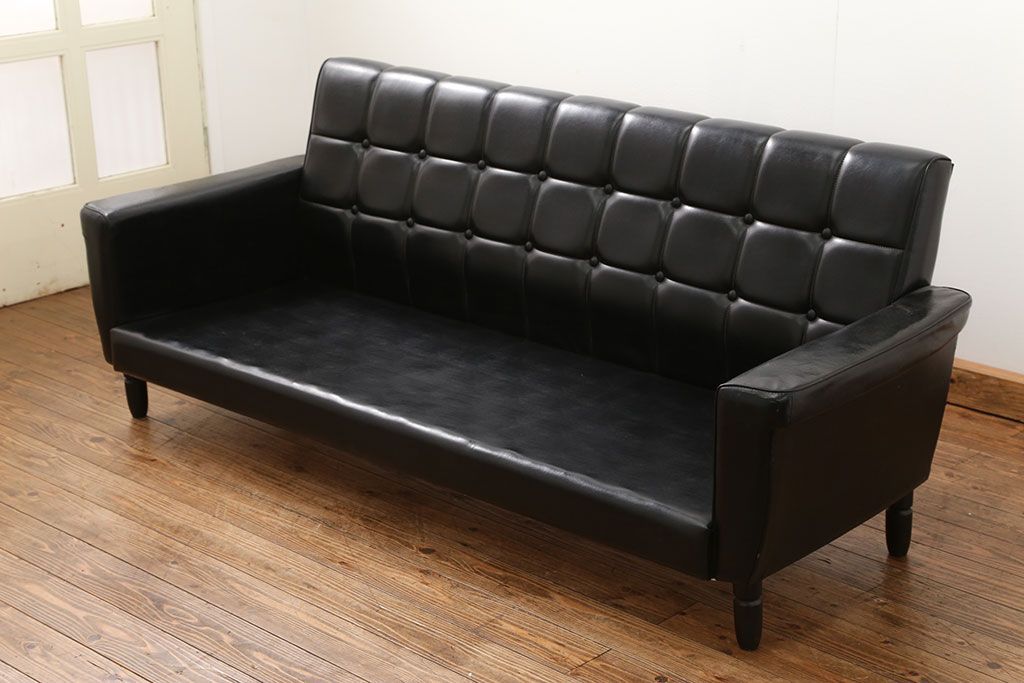 レトロ家具　1960〜70年代  レトロな3Pソファ