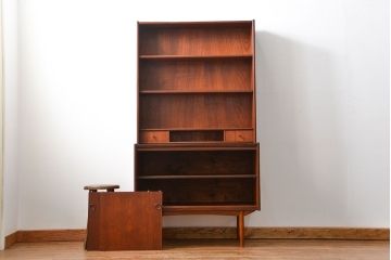 中古　北欧デザイン チーク材ブックシェルフ(オープンラック、本棚)