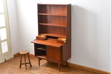 中古　北欧デザイン チーク材ブックシェルフ(オープンラック、本棚)
