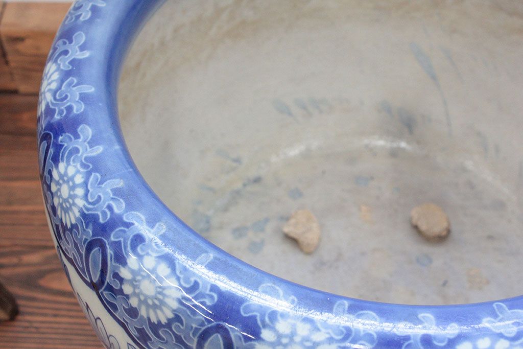 アンティーク雑貨　大正〜昭和初期!　図柄の美しい瀬戸火鉢