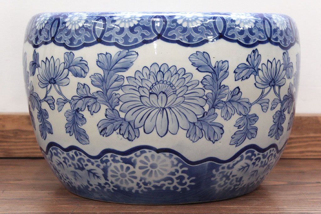 アンティーク雑貨　大正〜昭和初期!　図柄の美しい瀬戸火鉢