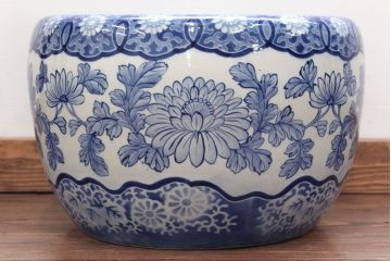 アンティーク雑貨　大正〜昭和初期!　図柄の美しい瀬戸火鉢