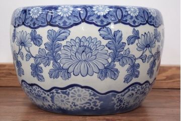 アンティーク雑貨　大正〜昭和初期!　図柄の美しい瀬戸火鉢