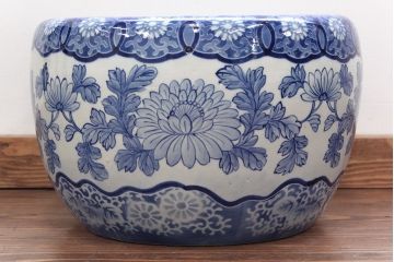 アンティーク雑貨　大正〜昭和初期!　図柄の美しい瀬戸火鉢