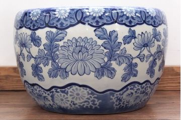 アンティーク雑貨　大正〜昭和初期!　図柄の美しい瀬戸火鉢