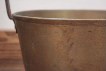 アンティーク雑貨　イギリスアンティーク 古い真鍮製 鍋(ブラスパン/バケツ)