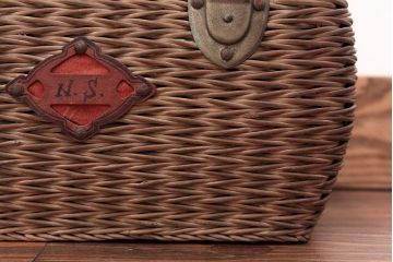 アンティーク雑貨　アンティーク 古いバスケット/ブラウン(レトロ、かごバック、鞄)