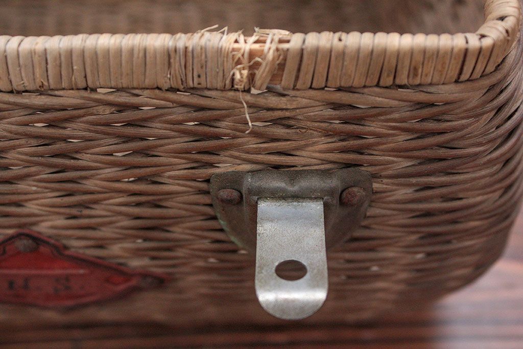 アンティーク雑貨　アンティーク 古いバスケット/ブラウン(レトロ、かごバック、鞄)