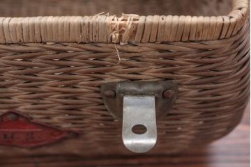 アンティーク雑貨　アンティーク 古いバスケット/ブラウン(レトロ、かごバック、鞄)