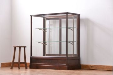 アンティーク家具　大正ロマン 高級品 古い桜材の上質なガラスケース(ショーケース)