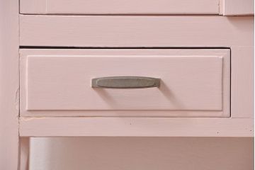 アンティーク家具　アンティーク かわいいペイントのケビントガラスケース(飾り棚、ショーケース)