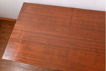 レトロ家具　昭和レトロ シンプルな丸脚ダイニングテーブル(作業台)