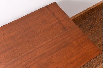 レトロ家具　昭和レトロ シンプルな丸脚ダイニングテーブル(作業台)